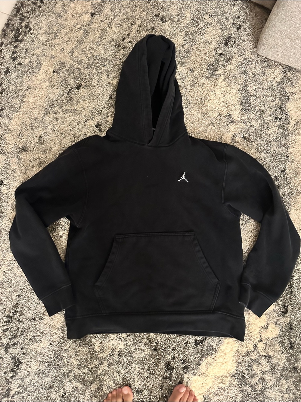Jordan Black Pullover Hoodie with Small Jumpman Logo